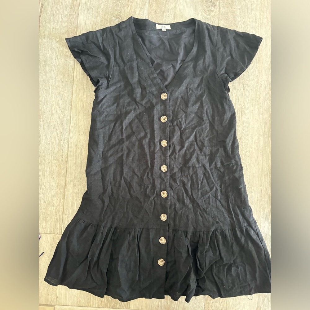 Elegant Black Button-Down Dress